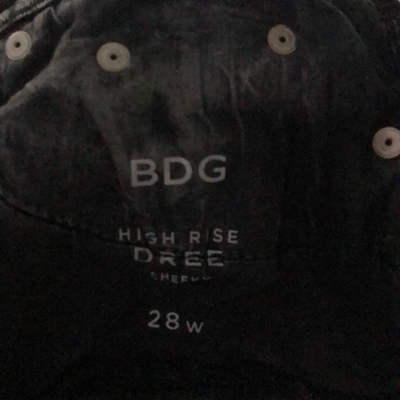 black washed out high waisted jean shorts (BDG) - Picture 3 of 3